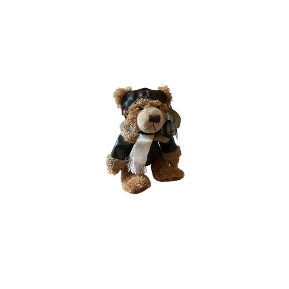 New Brass Button Bear Brown Teddy Friendship Aviator Ralph Stuffed Animal - Picture 12 of 13